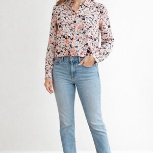 TRISTAN Floral Button-Up Blouse XL | Lightweight Printed Shirt